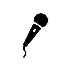 Handheld microphone music vocal singing black icon