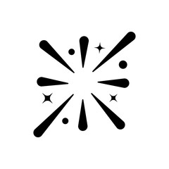 Sparkler firework explosion star burst black icon