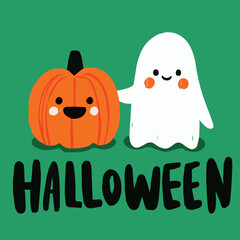 Happy Halloween. bright cartoon greeting card or banner design