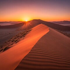 Sunrise Over Namib Desert Dunes - A Serene Landscape.