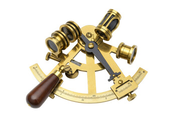 Isolated Sextant nautical navigation tool brass antique instrument for maritime voyage © Sylas