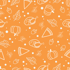 Pumpkin and Bow pastel seamless pattern