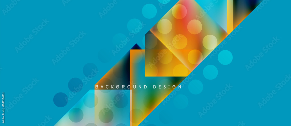 Wall mural abstract geometric design. vibrant colors blend, creating dynamic visual texture. modern style suita