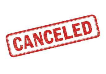 Red canceled stamp isolated on transparent background