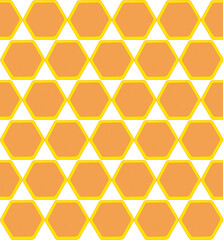 Hand-drawn honeycomb background created with colored pencils in warm yellow and orange tones. Perfect for nature themes, bees, sweet design projects, packaging, and cute pattern