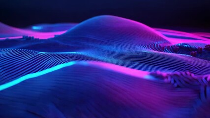 Digital data rendering showing abstract neon lines - Powered by Adobe