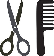 Scissors and Comb Vector Illustration