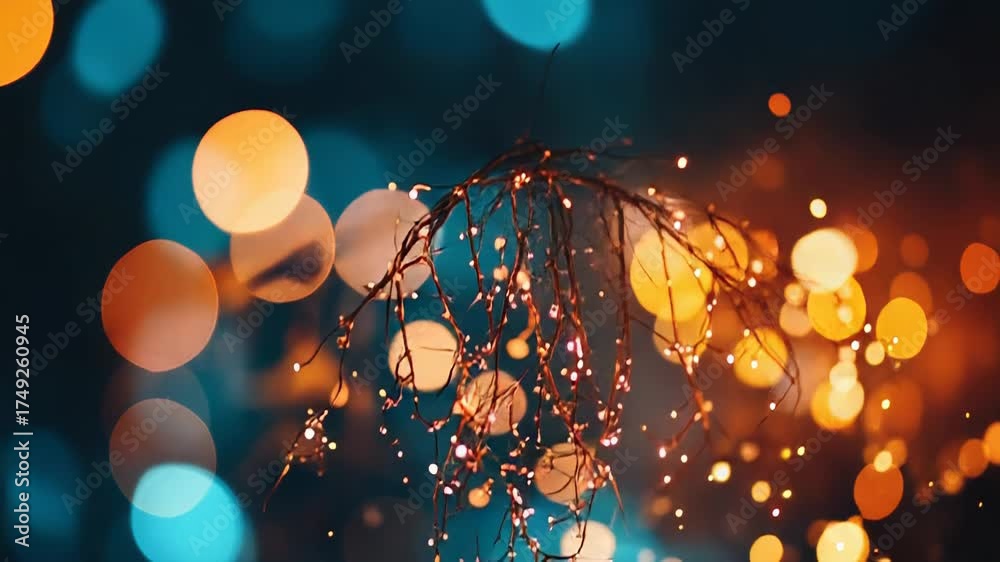 Canvas Prints abstract warm and cool bokeh lights creating festive mood