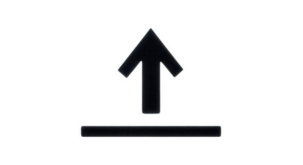 Fototapeta premium Isolated up arrow icon upload symbol, flat design black glyph style, sign and navigation