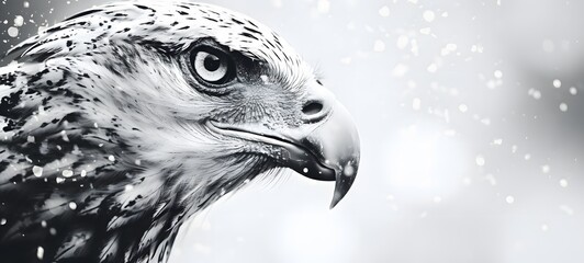 Pointillist grunge design of white Griffin with abstract dotted pattern,generative AI