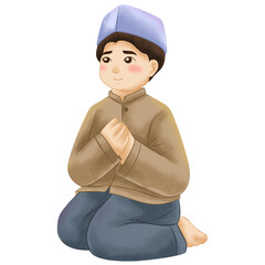 Muslim Character Watercolor Clipart