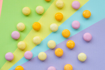 Candy on the colorful background