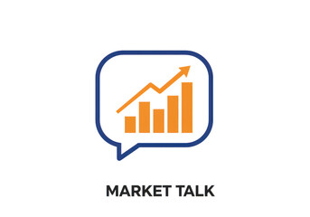 Market talk financial growth chart icon isolated on transparent background