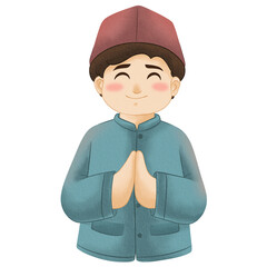 Muslim Character Watercolor Clipart