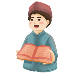 Muslim Character Watercolor Clipart