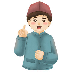 Muslim Character Watercolor Clipart