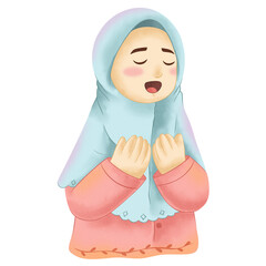 Muslim Character Watercolor Clipart