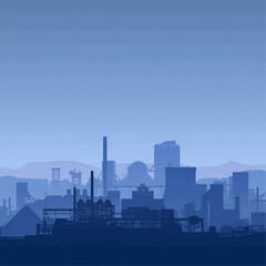 Naklejka premium Industrial Skyline Gradient Poster