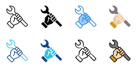 Technician icon set multiple style collection 
