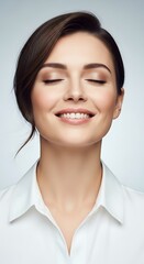 Serene Woman with Closed Eyes - A Portrait of Inner Peace.