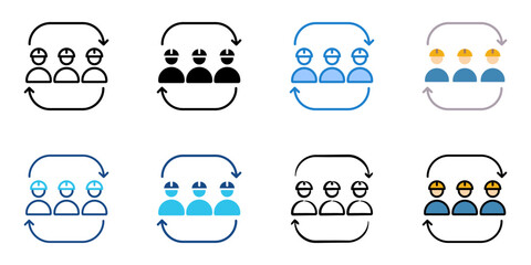 Labour icon set multiple style collection 
