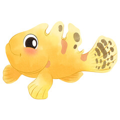 Fototapeta premium Tropical Fish Watercolor Clipart