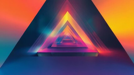 Digital abstract tunnel creating vibrant colorful triangles - Powered by Adobe
