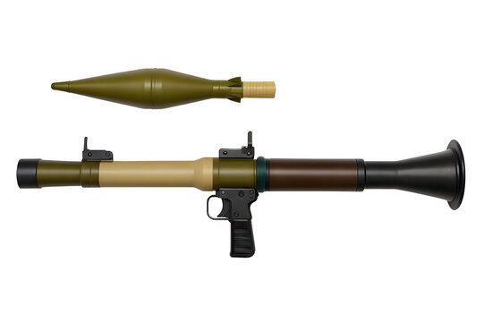 Studio-Style Rocket-Propelled Grenade with Detachable Warhead &ndash; Transparent PNG