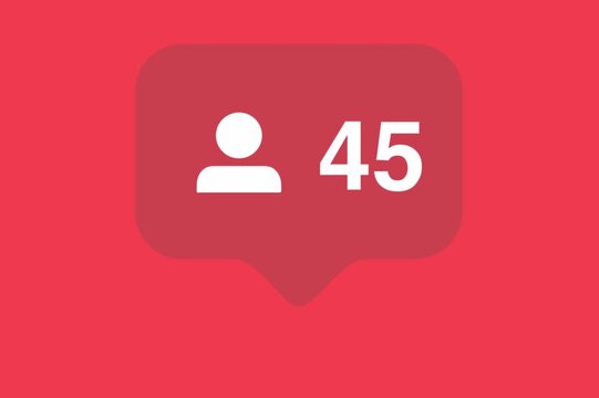 Animated social media follower counter increasing and decreasing, ideal for marketing, digital campaigns, and online success visuals. Customizable red background.