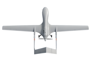 Top-Down View of Baykar Bayraktar TB2 Drone – Transparent PNG