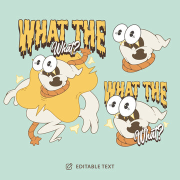 What The What Ghost Vintage Cartoon Halloween