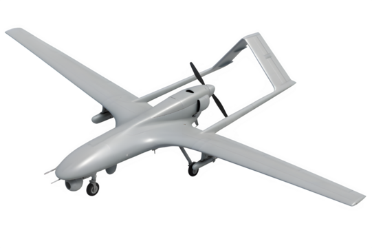 Baykar Bayraktar TB2 Drone with Fully Extended Wings – Transparent PNG