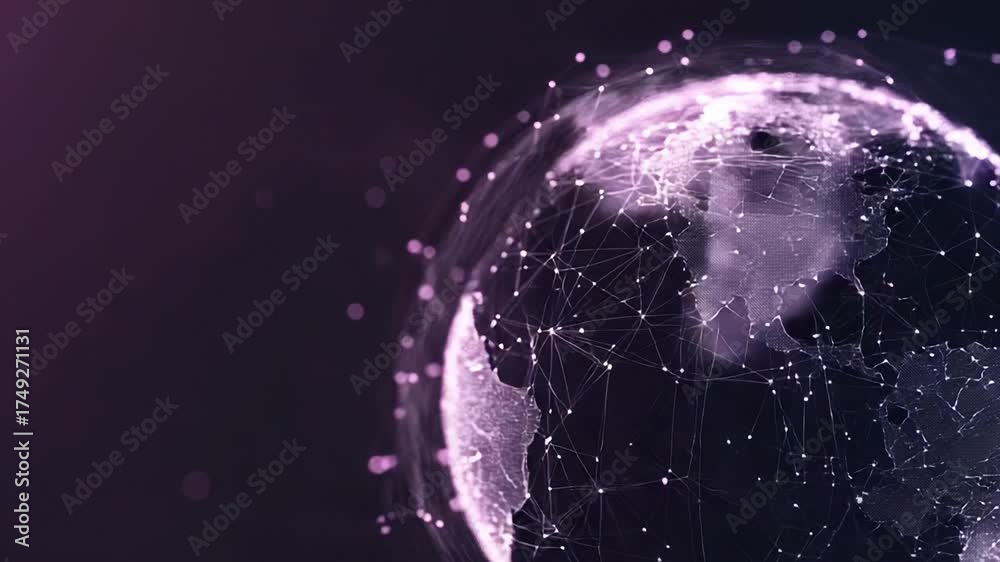 Wall mural digital globe forming a global network connection