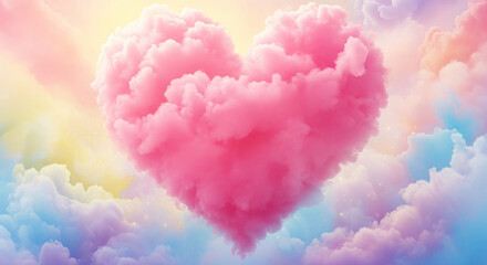 Fototapeta premium pink heart shaped cloud