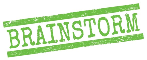 BRAINSTORM text on green lines stamp sign.