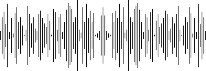 The abstract sound wave background vector illustration features a black and color line pattern with a music concept design