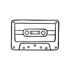 Hand Drawn Doodle Cassette Tape