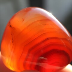 Carnelian Gemstone Close-Up - A Fiery Orange Mineral Specimen.
