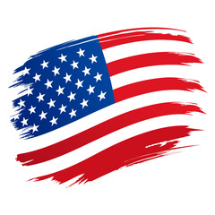 american flag on white background