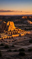 Ancient Ruins at Sunset - A Glimpse into the Past.