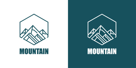 Mountain camping tent vector icon in a pyramid shape for a travel business logo design