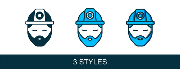 Obraz premium Filled outline Builder icon isolated on white background. Construction worker. Vector