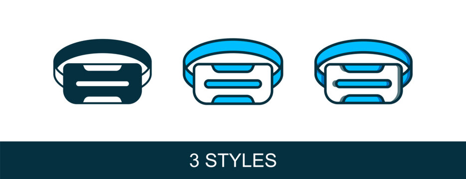 Filled outline Virtual reality glasses icon isolated on white background. Stereoscopic 3d vr mask. Optical head mounted display. Vector