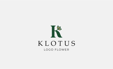 Logo Abstract Lotus or Tulip Flower With Letter K. Nature, Feminine and Beauty Colourful Creative Template. Modern and Minimalist Concept