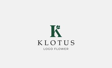 Logo Abstract Lotus or Tulip Flower With Letter K. Nature, Feminine and Beauty Colourful Creative Template. Modern and Minimalist Concept
