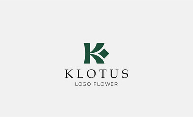 Logo Abstract Lotus or Tulip Flower With Letter K. Nature, Feminine and Beauty Colourful Creative Template. Modern and Minimalist Concept