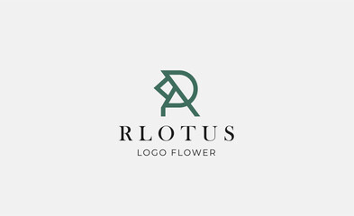 Logo Abstract Lotus or Tulip Flower With Letter R. Nature, Feminine and Beauty Colourful Creative Template. Modern and Minimalist Concept