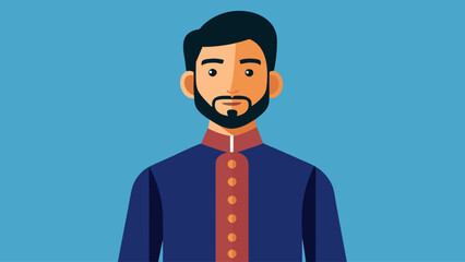 A man with a beard and a blue and red jacket. He is smiling