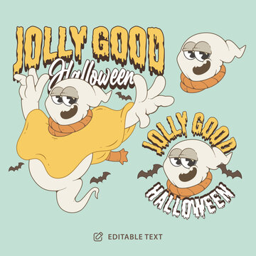 Jolly Good Ghost Vintage Cartoon Halloween