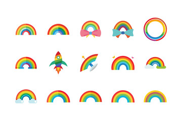 set of rainbow vector illustration